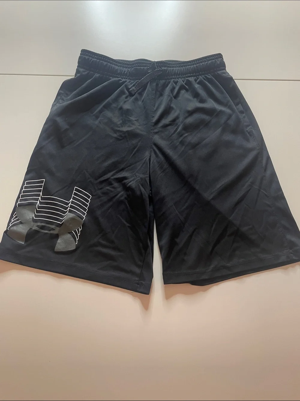 Under Armour Black Boys' Performance Shorts with Large Logo